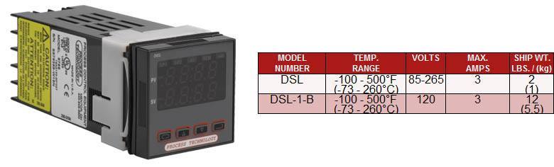 Digital Thermostats: DSL  Series, 1/16 DIN